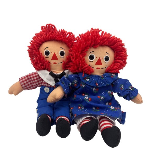 Vintage Hasbro Raggedy Ann & Andy Cloth Dolls 12" 1996 Collectible Set - Picture 1 of 8